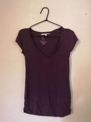 Purple short-sleeve T-shirt used, cotton, size XS