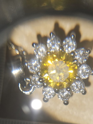 Κολιέ με μοϊσανίτη 1.0ct χρυσαφί χρώμα, ασημί 925, καινούργιο