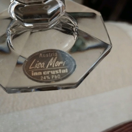 Lisa Mari 24% Crystal Candle Holder like new
