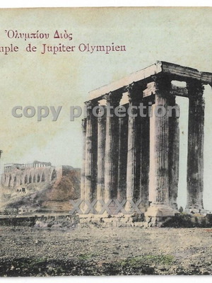 Used postcard Temple of Olympian Zeus Athens 1916