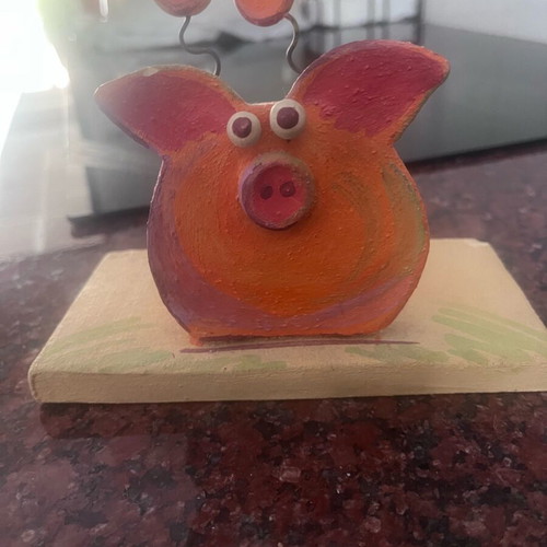 Clay napkin holder used, handmade