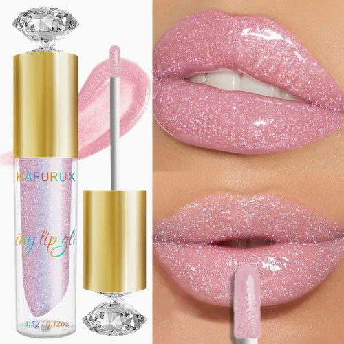 Waterproof Pink Glitter Lip Gloss New
