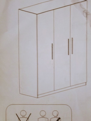 Leroy Merlin Tours-Kalobra triple wardrobe, white-silver