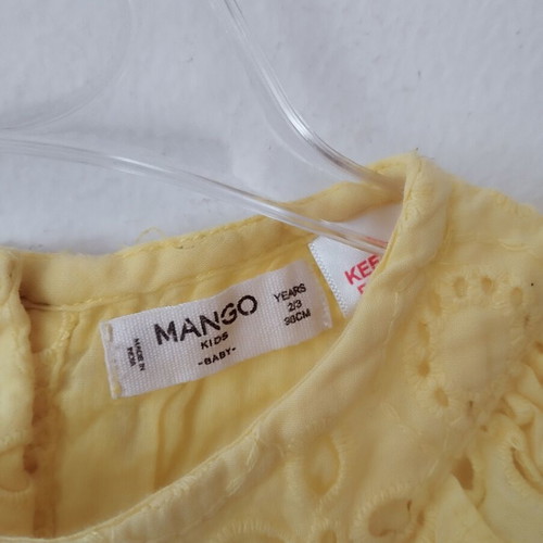 Mango yellow dress like new for toddlers 2-3 years, size 98 cm