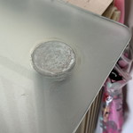 Glass table with metal legs, 120x70x74 cm