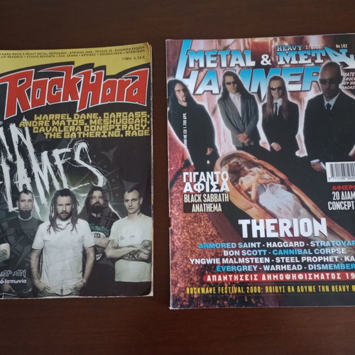 Metal Hammer Issue 182 and Rock Hard Issue 30 magazines used