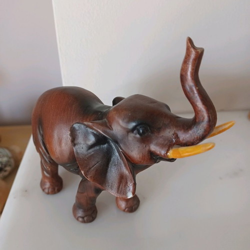 Decorative wooden carved elephants like new from Bali
