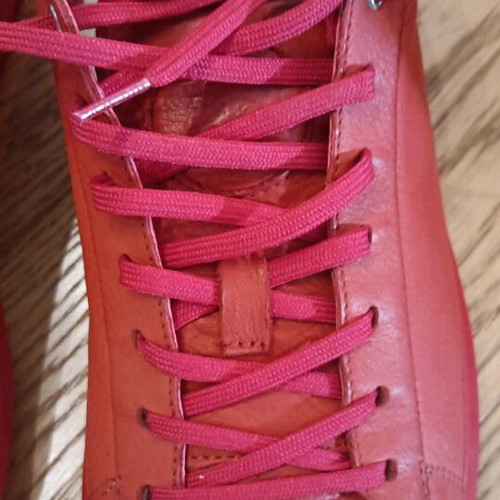 Diesel Naptik men's sneakers size 45, tango red leather, like new
