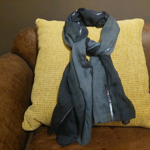Gray black sequin scarf like new