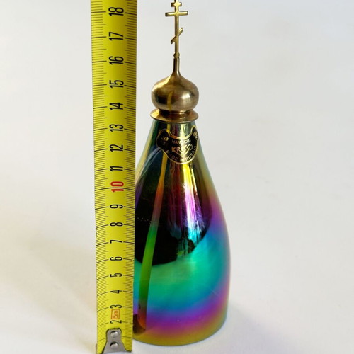 Krisso handmade shot glass with metal cross like new, Russia 90s