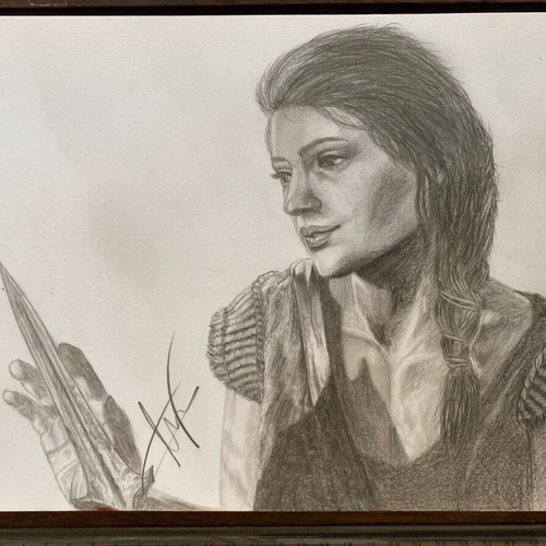 AC ODYSSEY KASSANDRA drawing new, graphite A4 with acrylic varnish