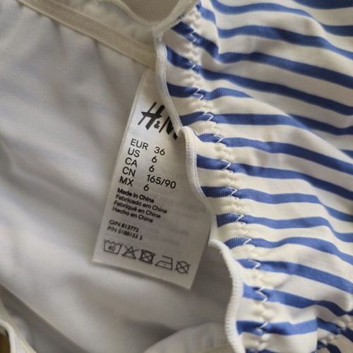 H&M bikini used, white and blue, size S