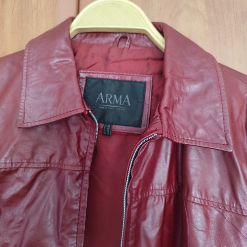 Arma women's leather jacket burgundy like new, size S