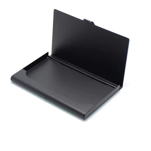 Plastic business card holder, black