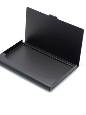 Plastic business card holder, black