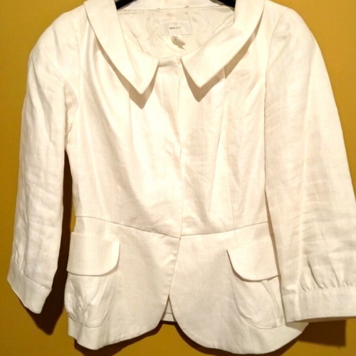 MNG Suit Vintage jacket 100% linen new, size 42, white