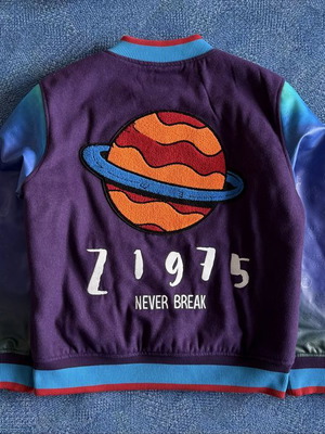 Zara Varsity Jacket used men's bomber jacket L-XL, colorful