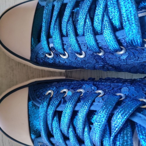 Blue sneakers Made In Italia new with sequins and shine