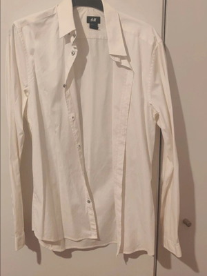 H&M men's long-sleeve white shirt size S like new