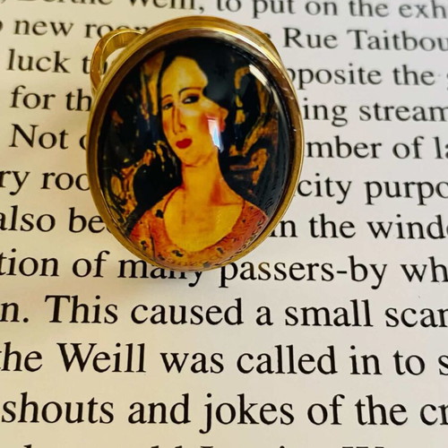 Handmade adjustable ring with Amedeo Modigliani painting