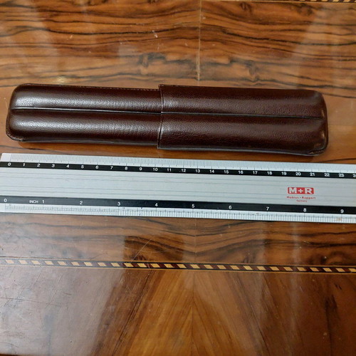 Leather case for 2 cigars new, brown