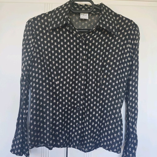 Egg shirt like new, transparent with floral pattern, size S