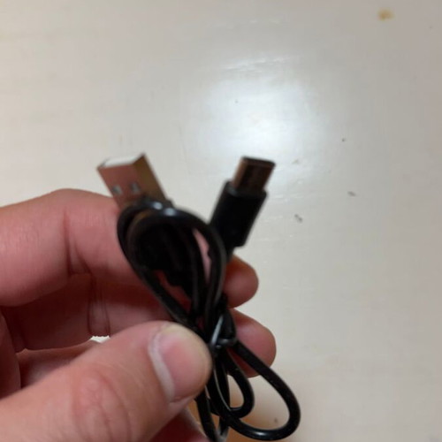 Short USB to USB Type-C charging cable, black
