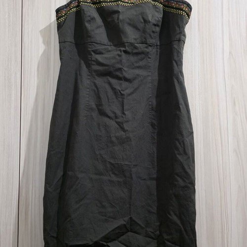 Ann Taylor LOFT midi dress like new, olive green with embroidery
