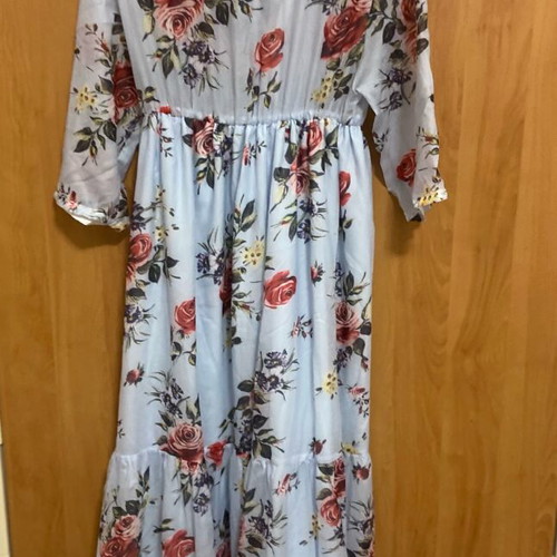 Christina Beautiful Life floral dress new, maxi, baby blue, size large