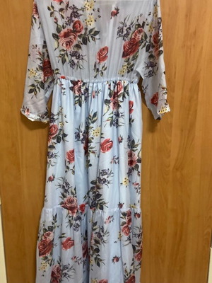 Christina Beautiful Life floral dress new, maxi, baby blue, size large