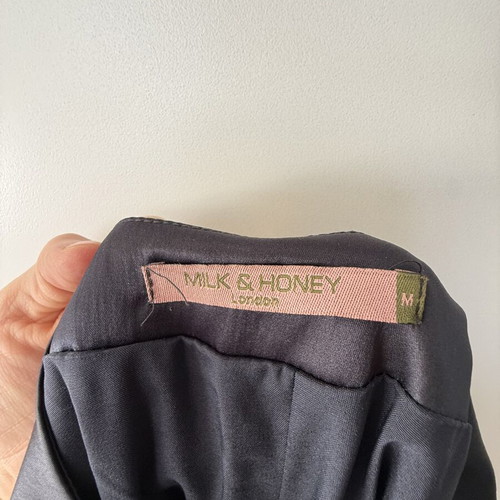 Milk & Honey blue black evening dress used, size M