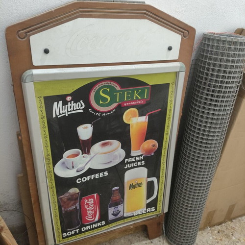 Wooden sidewalk sign used, heavy marine plywood