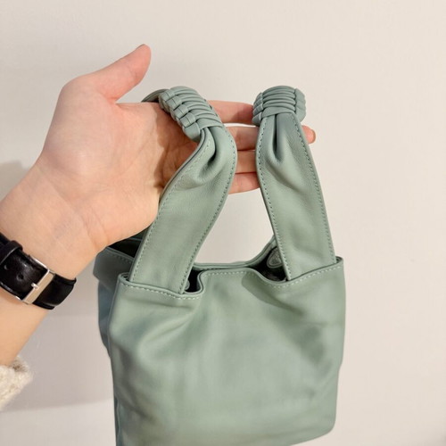 Callista Gaia mint smooth leather bucket tote bag like new
