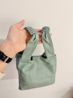 Callista Gaia mint smooth leather bucket tote bag like new