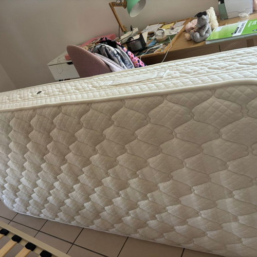 Laura Ashley metal bed 90cm x 190cm with mattresses like new