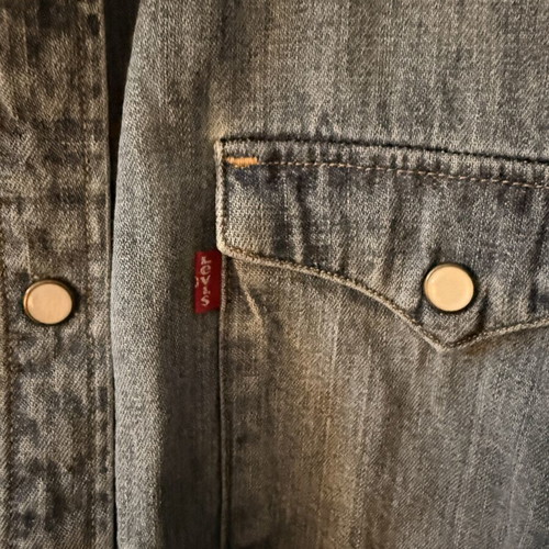 Levi's Slim Fit Denim Shirt Size M Light Blue Western Style