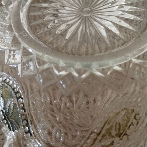 Fondant dish used, 1950s glass with embossed design