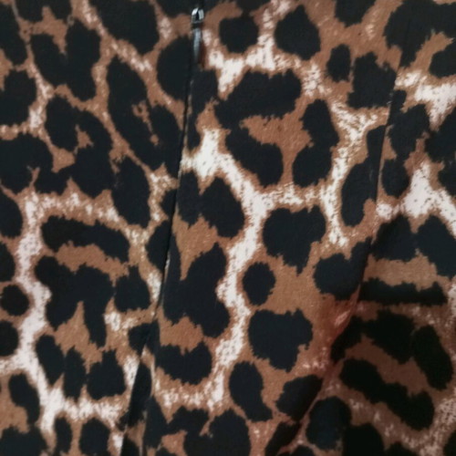 Midi skirt animal print pin up with slit, like new, brown