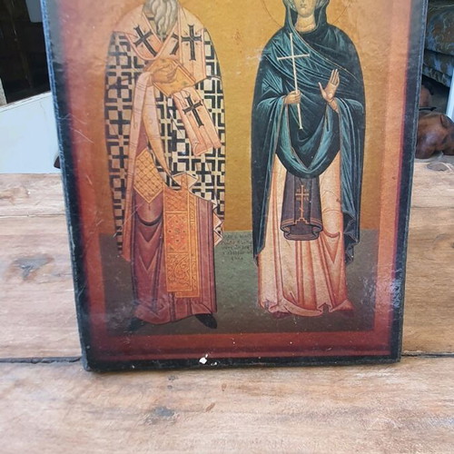Religious icon used, very old, 18×25 cm