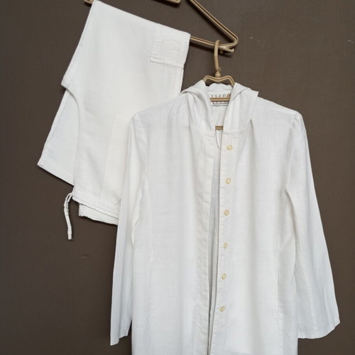 White Linen Co-ord Set LICE like new, jacket and cargo pants
