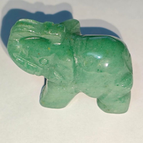 Handmade Elephant Figurine Green Aventurine 3cm like new