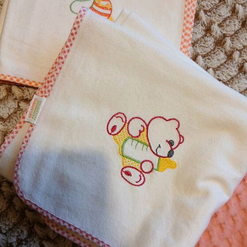 Baby layette like new with blankets, bathrobe and bedding set