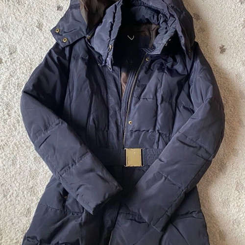 Long down jacket Zara used, blue and brown