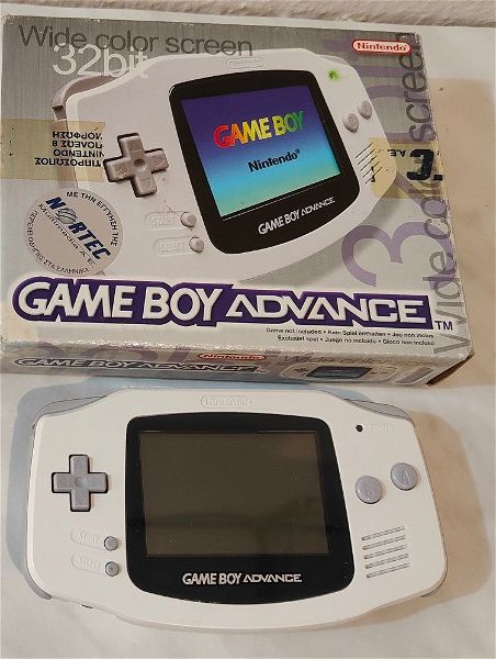  Game Boy advance white sto kouti tou, komple, aristi katastasi, gia sillekti