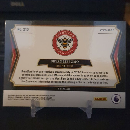 Panini Select Premier League 2024-25 Bryan Mbeumo White Sparkle card like new