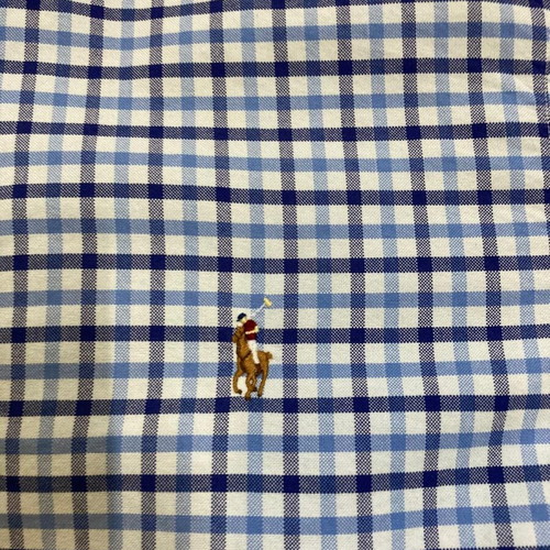 Ralph Lauren Oxford long sleeve shirt, blue white checked, size L