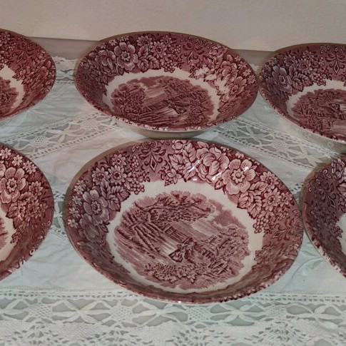 British Anchor Ironstone Memory Line plates like new, set of 6