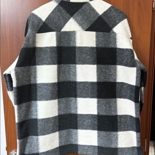 Bershka men's black and white check wool jacket like new