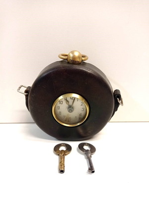Portable brass night watchman control clock used, early 20th century