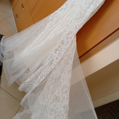Wedding dress mermaid line with sequins like new